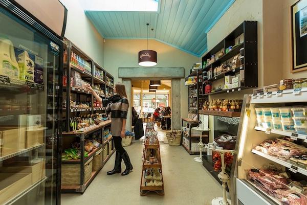 A shopper browses the array of artisan goods available at the store.